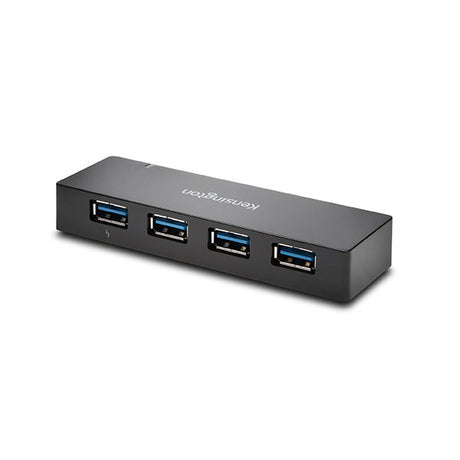 Kensington USB 3.0 4-Port Hub with Charger offering fast data transfer and simultaneous device charging for enhanced productivity.