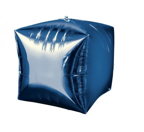 Cubez Balloon Blue Ultra Shap: 38cm self-sealing foil balloon in a unique cube shape, perfect for any celebration.