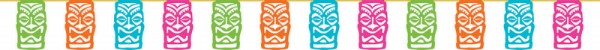 Colorful Tiki Flag Banner measuring 12 feet, perfect for tropical-themed decor at luaus and beach parties.