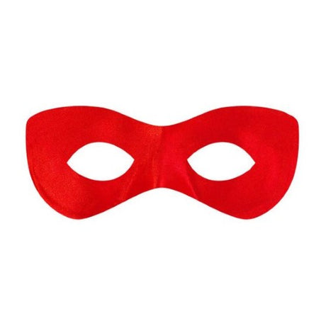 Vibrant red eye mask for kids, perfect for imaginative play and superhero costume parties, measuring 7cm x 20cm.