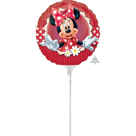 Foil balloon featuring Minnie Mouse, 22cm, perfect for themed parties and celebrations, durable with vibrant colors.