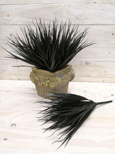 Artificial black vanilla grass bush, mimicking real greenery, perfect for low-light spaces and maintenance-free decor.