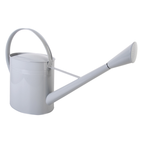 Set of 3 stylish 72cm outdoor watering cans in grey, cream, and green with ergonomic handles and removable nozzles for precise watering.