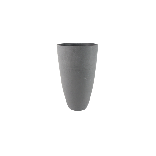 Sleek grey 50x29cm Nova Small Vase, crafted from eco-friendly Artstone, perfect for flowers or as a decorative statement piece.