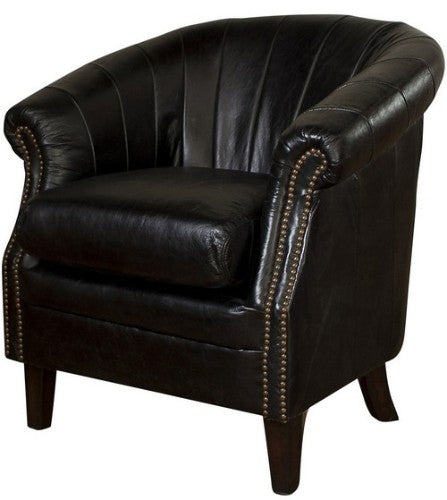 Leather Chair - Roosevelt Tub Belon Black