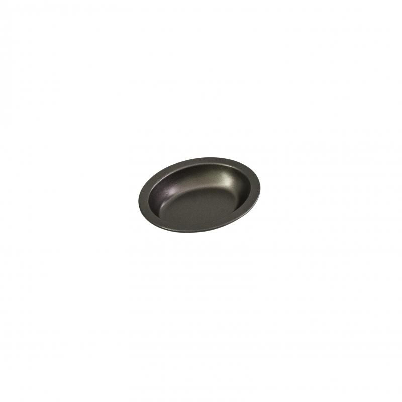 Non-stick Bakemaster individual oval pie dish, 13.5 x 10 x 3cm, perfect for single servings of pies and tarts.