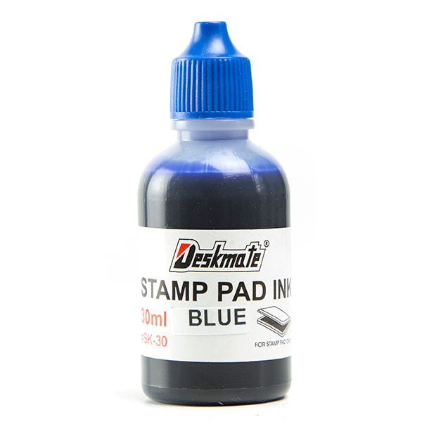 Deskmate Stamp Pad Refill Ink 30ml Blue