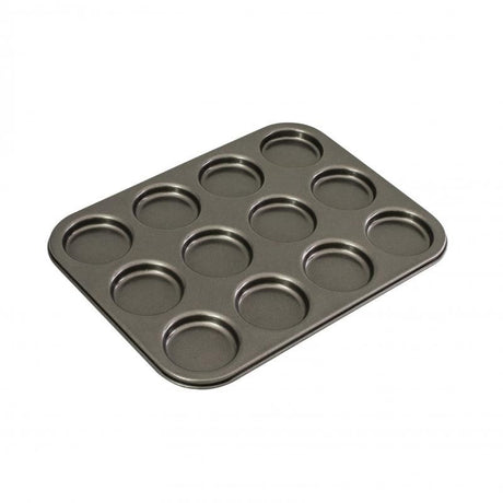 Bakemaster 12 Cup Macaroon Pan, 35x27cm, non-stick for perfectly shaped macaroons, durable carbon steel, dishwasher safe.