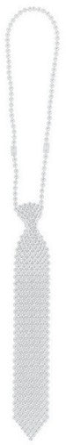 Silver Tie Necklace featuring a 24-inch chain and 13-inch tie pendant, perfect for stylish elegance and versatile wear.