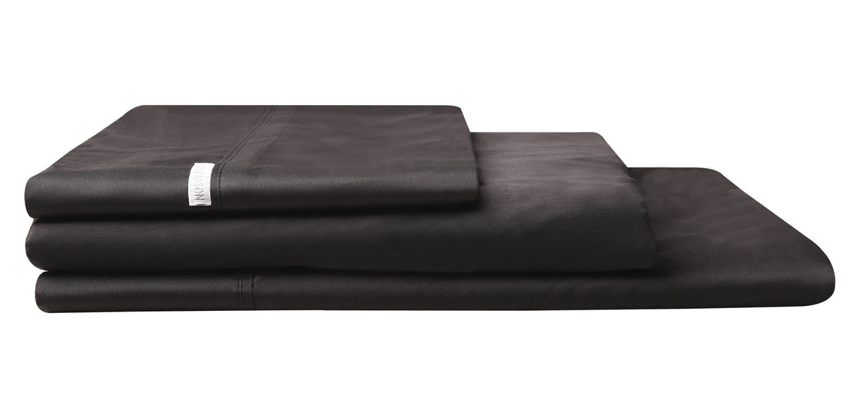 Super King 400TC Egyptian Cotton Sateen Sheet Set in Granite, offering deep fit and luxurious softness for ultimate comfort.