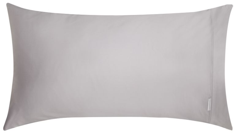 King 400TC Pillowcase in Pewter by Logan & Mason, featuring 100% Egyptian cotton for luxurious softness and elegance.