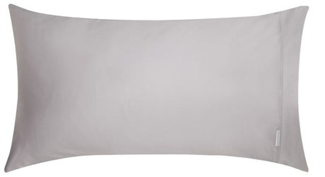 King 400TC Pillowcase in Pewter by Logan & Mason, featuring 100% Egyptian cotton for luxurious softness and elegance.