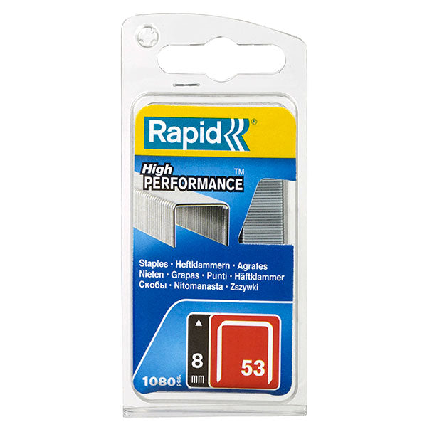 Discreet 8mm fine wire staples in a box of 1,080, perfect for textile applications and secure, low-visibility stapling.