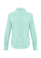 Vermont Ladies Long Sleeve Shirt in Dynasty Green with soft textured fabric and stylish cuff fold back feature.