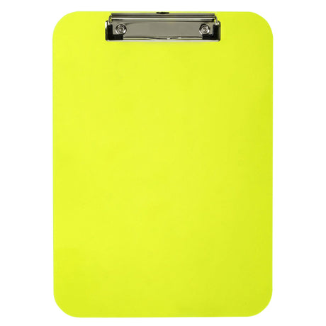 Vibrant green neon Esselte A4 clipboard with sturdy clip and retractable hook, perfect for organization and note-taking.