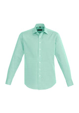 Hudson Men's Long Sleeve Shirt in Dynasty Green, featuring breathable cotton, executive fit, and stylish design details.