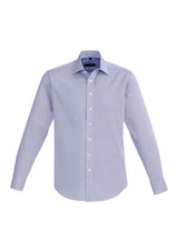 Hudson Men's Long Sleeve Shirt in Patriot Blue, 5XL, featuring premium cotton, executive fit, and stylish contrast details.