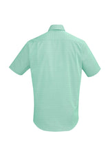 Hudson Men's Short Sleeve Shirt in Dynasty Green, 5XL, featuring premium cotton, executive fit, and textured dobby fabric.