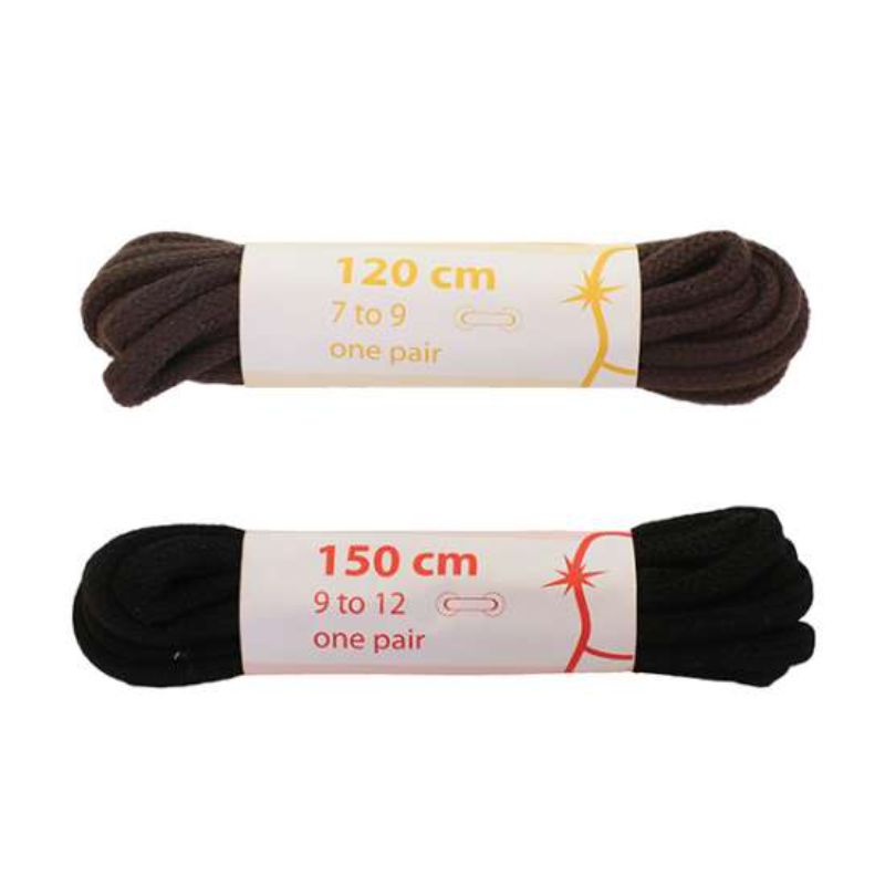 Brown 120cm round corded shoelaces, ideal for enhancing style and durability in various footwear.