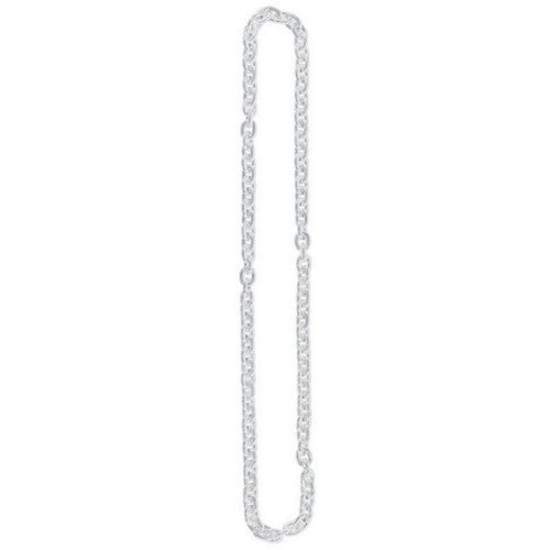 Elegant 48-inch silver chain link necklace featuring interlocking links for versatile styling on any occasion.