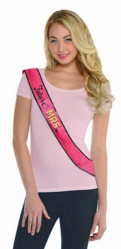 Sassy Bride Sash in shimmering fabric, 30 inches, perfect for bachelorette parties and bridal celebrations.