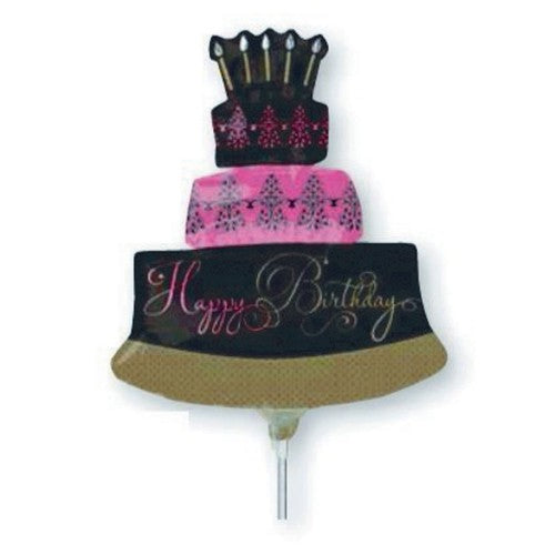 Mini shape foil balloon designed like a cake, perfect for celebrations, easy to inflate, adds charm to any party.