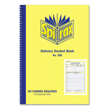 Spirax 556 Delivery Book, 50 duplicate sets, NCR paper, 207x144mm, spiral binding, ideal for efficient delivery documentation.