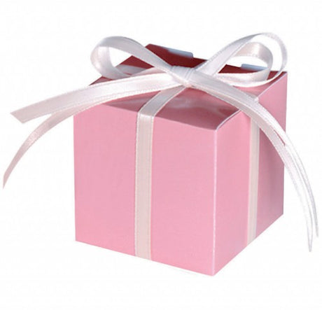 Mega Pack Paper Favor Box in vibrant pink, perfect for events, measuring 2.25"x2.25", comes in a set of 100.