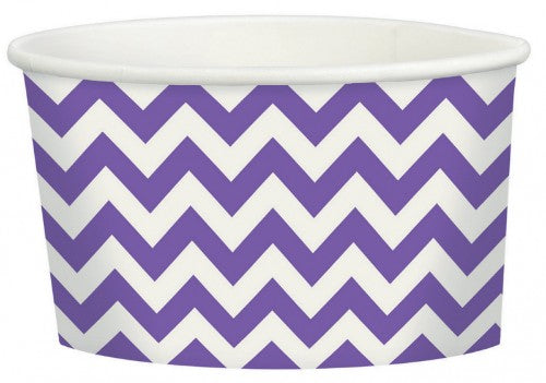 Vibrant New Purple Chevron Treat Cups, 280ml each, pack of 20, perfect for snacks and beverages at celebrations.