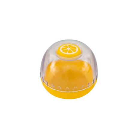 Clear citrus storage pod designed to keep lemons and limes fresh longer, featuring a tight seal and easy grip.