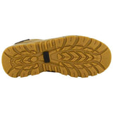 Wheat-colored safety boots with zip sides, waterproof design, composite toe-cap, and high-traction outsole for maximum grip.