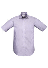 Calais Men's Short Sleeve Shirt in Purple Reign, 5XL, featuring a premium cotton blend and sophisticated executive-fit design.