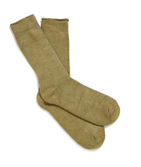 Khaki bamboo socks (Size 11/14) offering comfort, breathability, and UV protection with antibacterial properties.