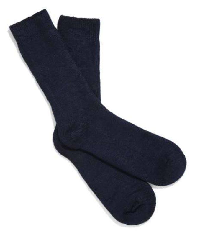 Comfortable navy bamboo socks featuring a seam-free design, breathable fabric, and antibacterial properties for all-day wear.