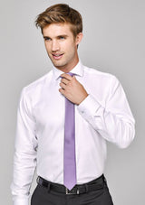 Herne Bay Men's Long Sleeve Shirt in White/Purple Reign, 5XL, featuring textured fabric and elegant trim details for stylish comfort.