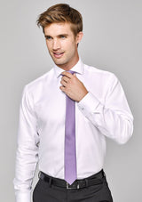 Herne Bay 2XL long sleeve shirt in White/Purple Reign, featuring textured fabric and stylish trim for versatile elegance.