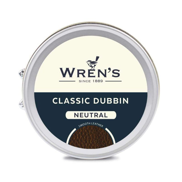 Wrens Dubbin 100ml bottle for leather conditioning and waterproofing, ideal for heavy-duty footwear maintenance.