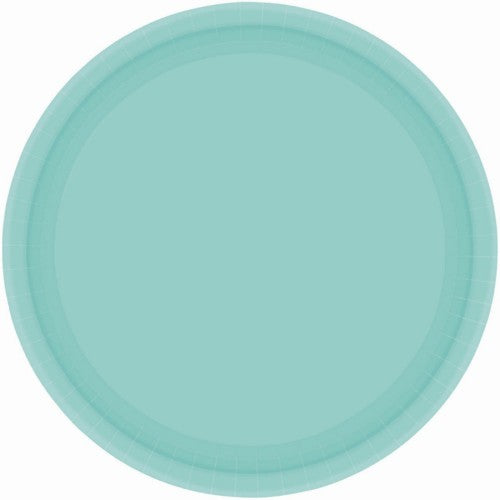 Round Robin's-Egg Blue paper plates, 23cm, pack of 20, perfect for elegant dining and easy cleanup at any occasion.