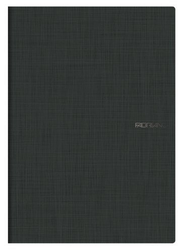 Ecoqua Staple A4 lined notebook in black with 40 sheets of eco-friendly pale ivory paper, perfect for sustainable writing.