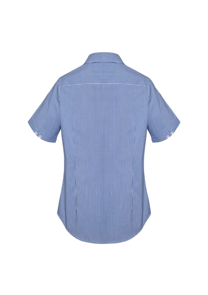 Newport Ladies Short Sleeve Shirt in French Navy, featuring a chic design, soft cotton blend, and breathable fit for all occasions.