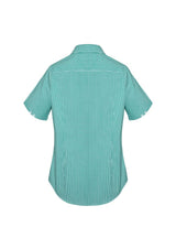 Eden Green short sleeve shirt for women, featuring a yarn-dyed check pattern and stylish collar details, perfect for any occasion.