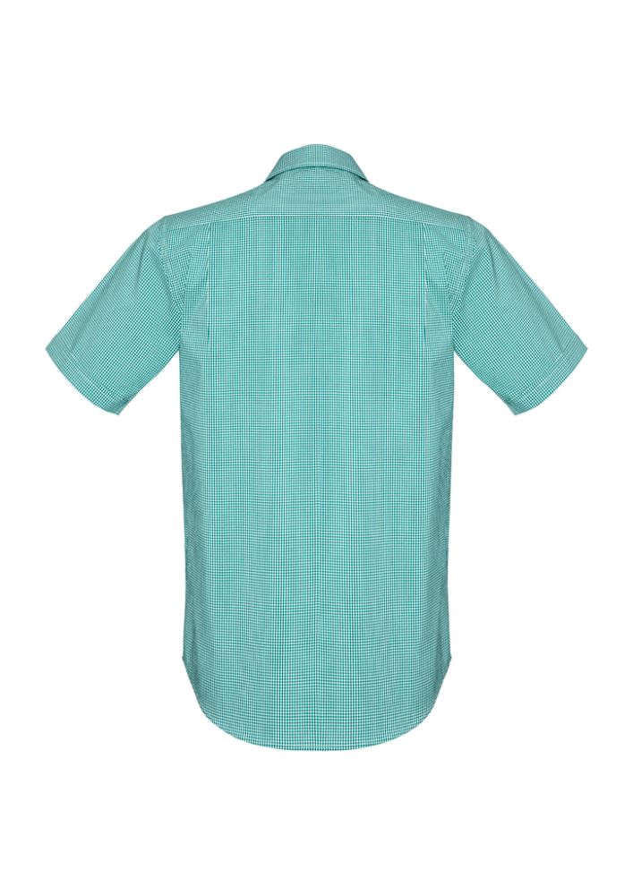 Eden Green Newport Men's Short Sleeve Shirt, featuring yarn-dyed check, executive fit, and breathable design for style and comfort.