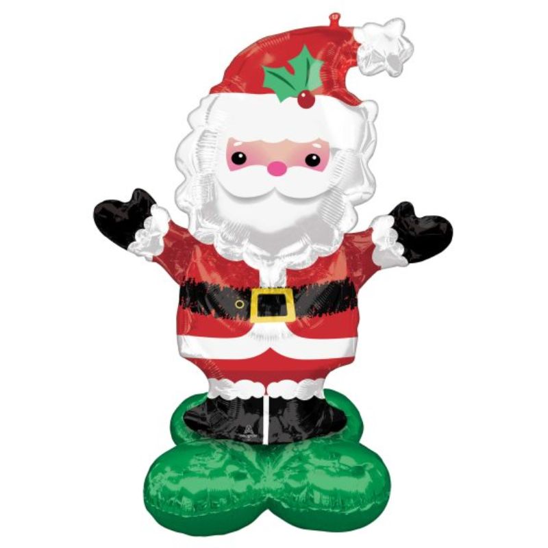 Large AirLoonz Christmas Santa balloon, 101cm x 134cm, perfect for festive decor and celebrations.