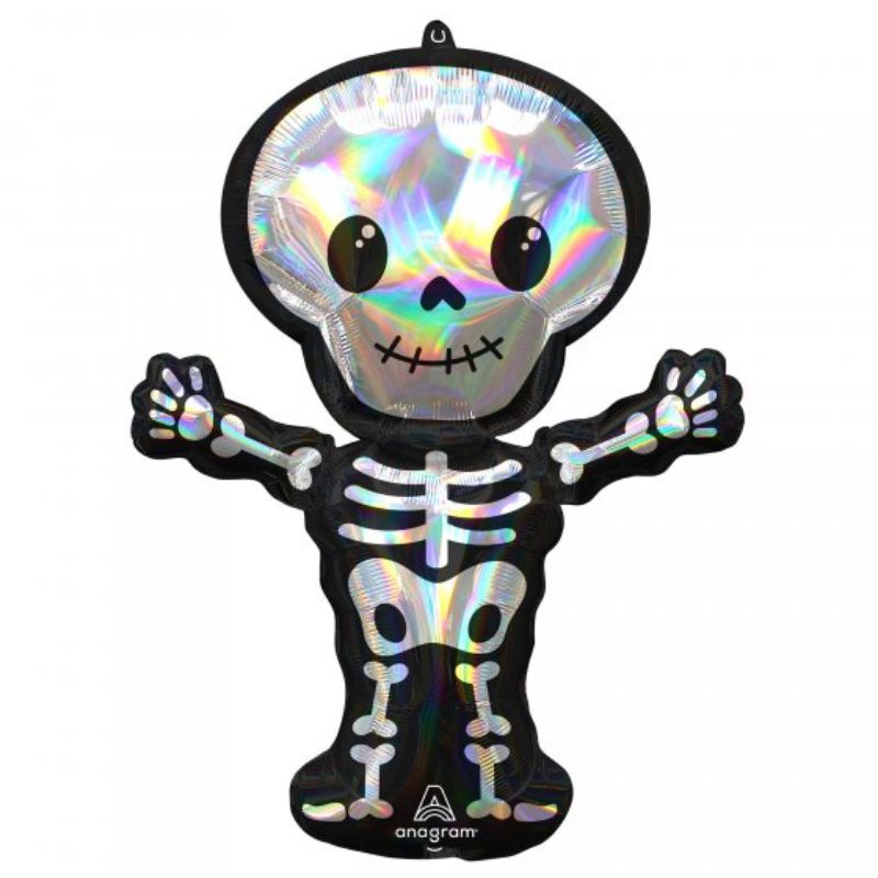 Balloon - SuperShape Holographic Iridescent Skeleton