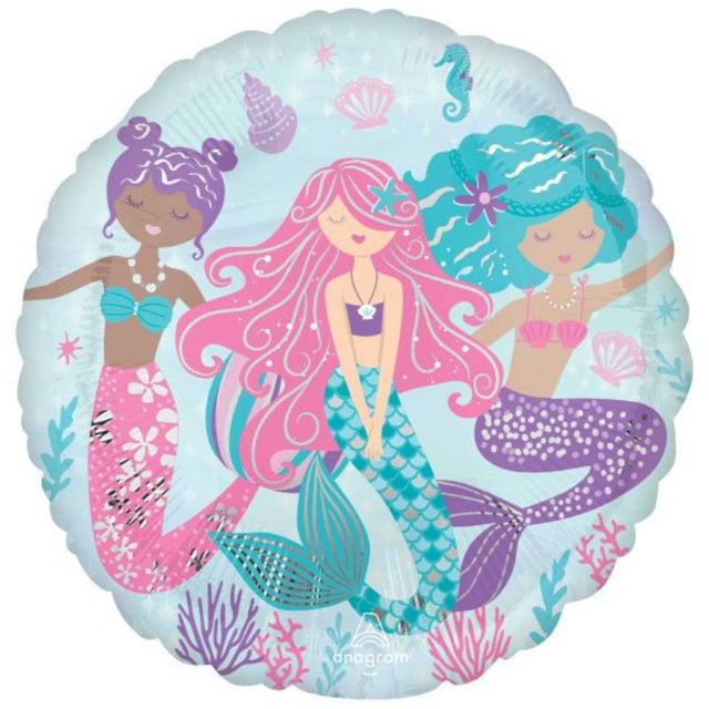 Jumbo HX Shape Shimmering Mermaid balloon, 53cm, vibrant colors, perfect for mermaid-themed parties and celebrations.