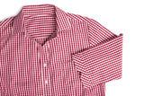 Springfield Ladies 3/4 Sleeve Shirt in French Navy, featuring a yarn-dyed check, open neck, and practical front pocket.