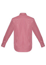 Cardinal long sleeve shirt in 5XL, featuring bold check pattern, cotton fabric, executive fit, and front pocket for convenience.