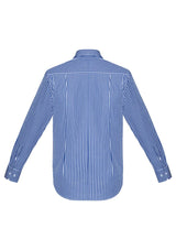 Springfield Men's Long Sleeve Shirt in French Navy, 3XL, featuring a yarn-dyed check pattern and button-down collar for a stylish fit.