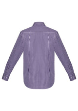 Springfield Men's Long Sleeve Shirt in vibrant Purple Reign, featuring a bold check design, button collar, and front pocket.