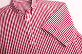 Springfield Men's Cardinal Short Sleeve Shirt in 3XL, featuring a yarn-dyed check pattern and a comfortable, executive-fit design.